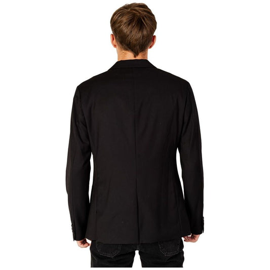 Armani Exchange Black Polyester Blazer Armani Exchange