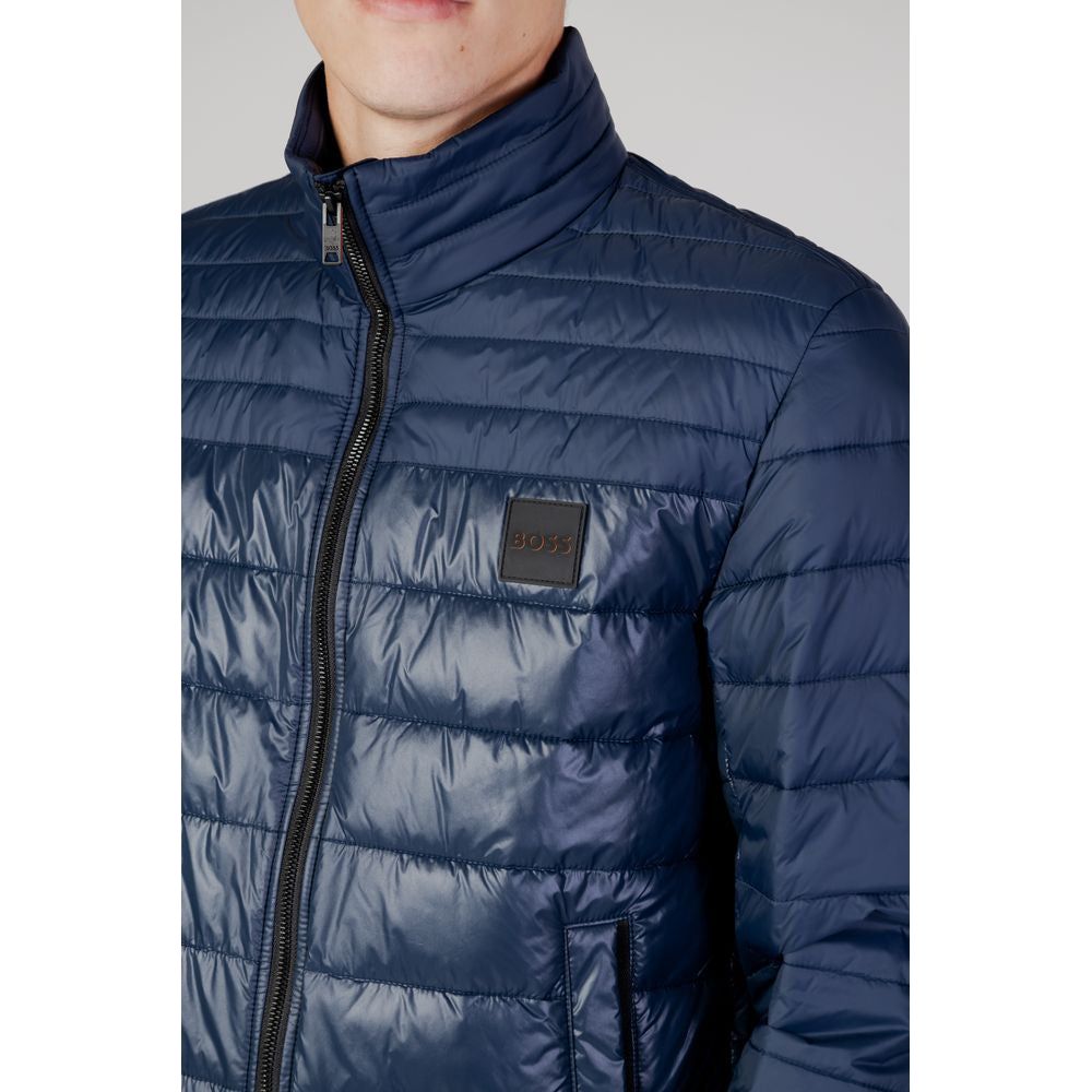 Hugo Boss Blue Polyester Jacket Hugo Boss