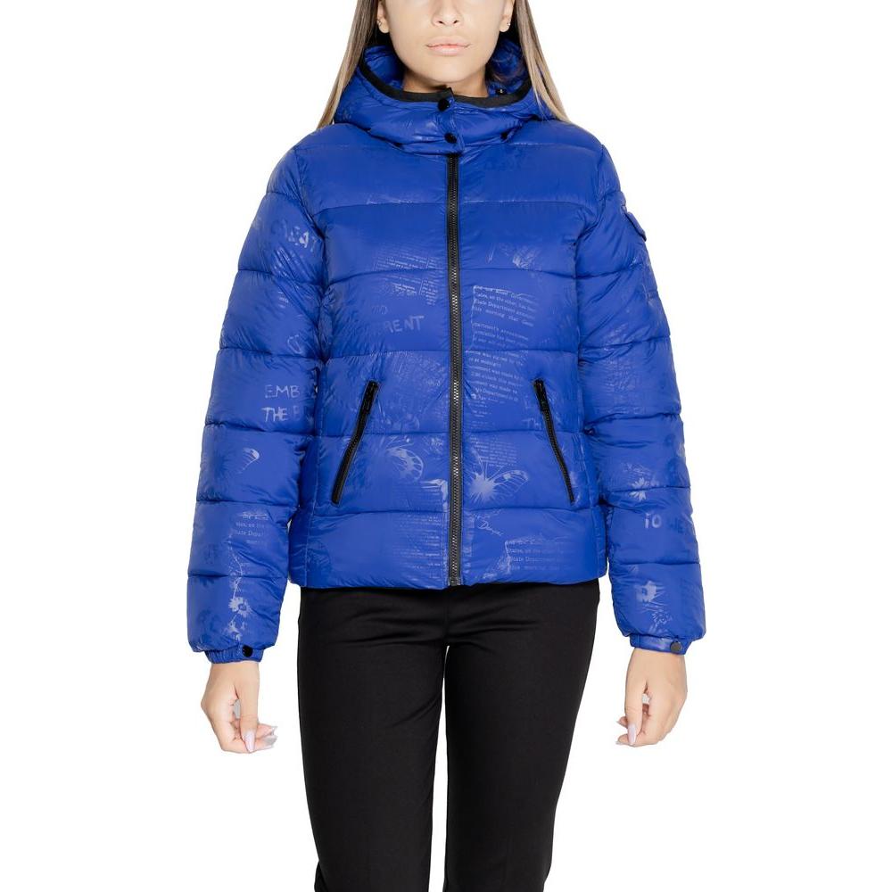 Desigual Blue Polyamide Jackets & Coat Desigual