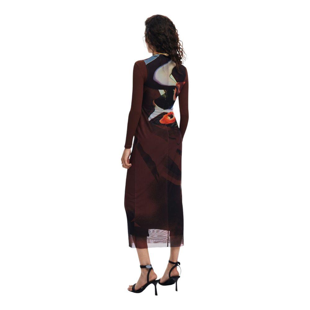 Desigual Brown Polyester Dress Desigual