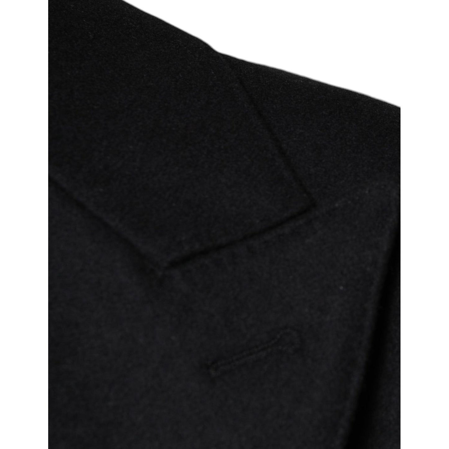 Dolce & Gabbana Black Wool Double Breasted Men Coat Jacket Dolce & Gabbana