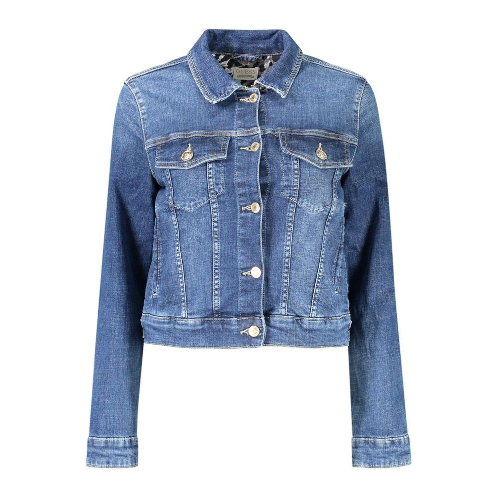 Guess Jeans Blue Cotton Jackets & Coat Guess Jeans