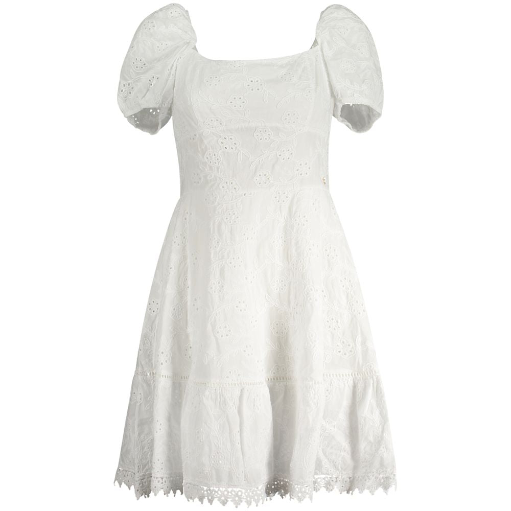 Guess Jeans White Cotton Dress Guess Jeans