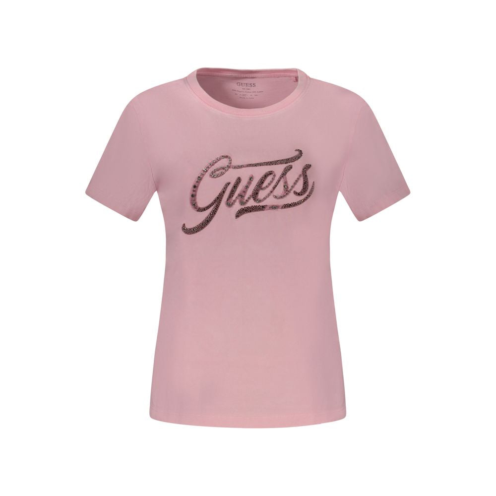 Guess Jeans Pink Cotton Tops & T-Shirt Guess Jeans