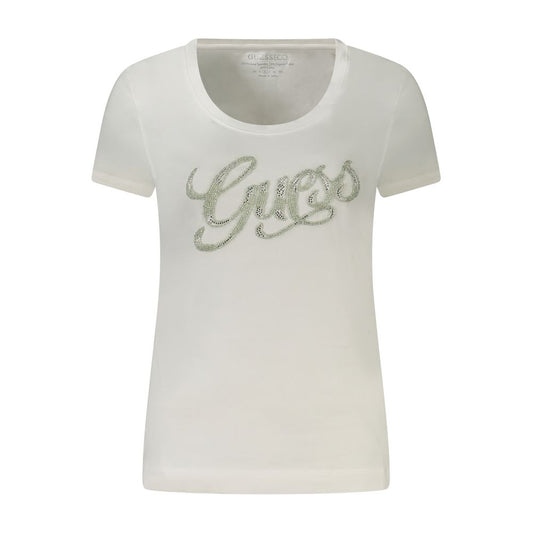 Guess Jeans White Cotton Tops & T-Shirt Guess Jeans