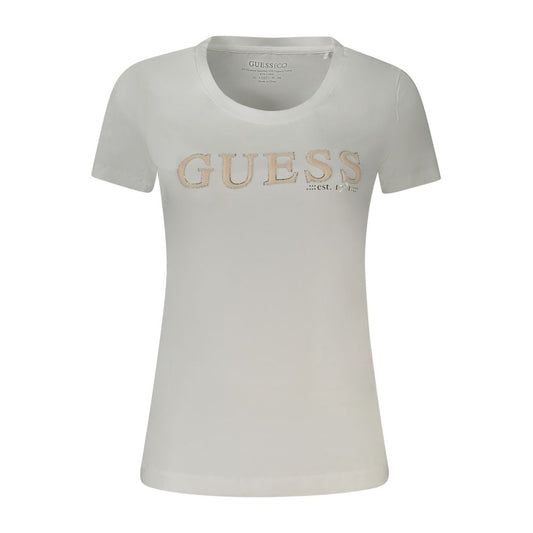 Guess Jeans White Cotton Tops & T-Shirt Guess Jeans