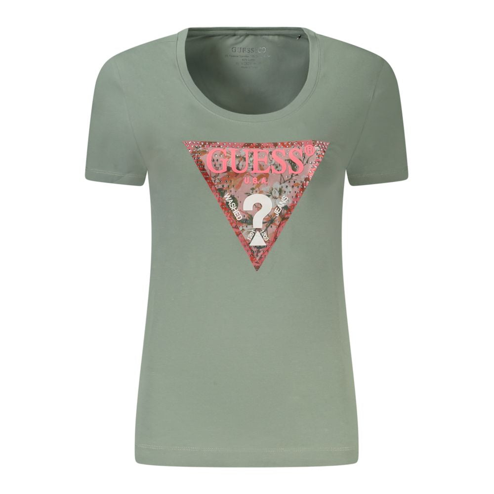 Guess Jeans Green Cotton Tops & T-Shirt Guess Jeans