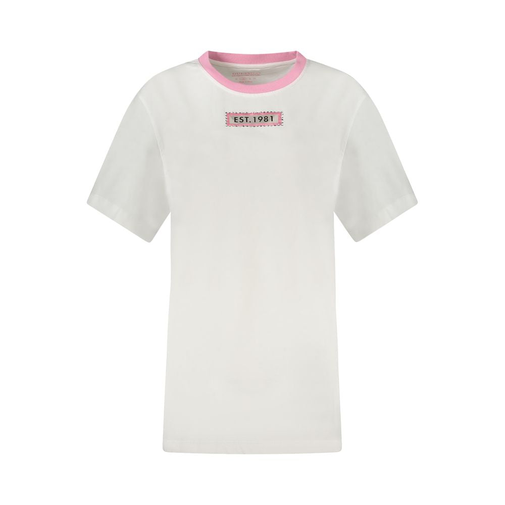 Guess Jeans White Cotton Tops & T-Shirt Guess Jeans