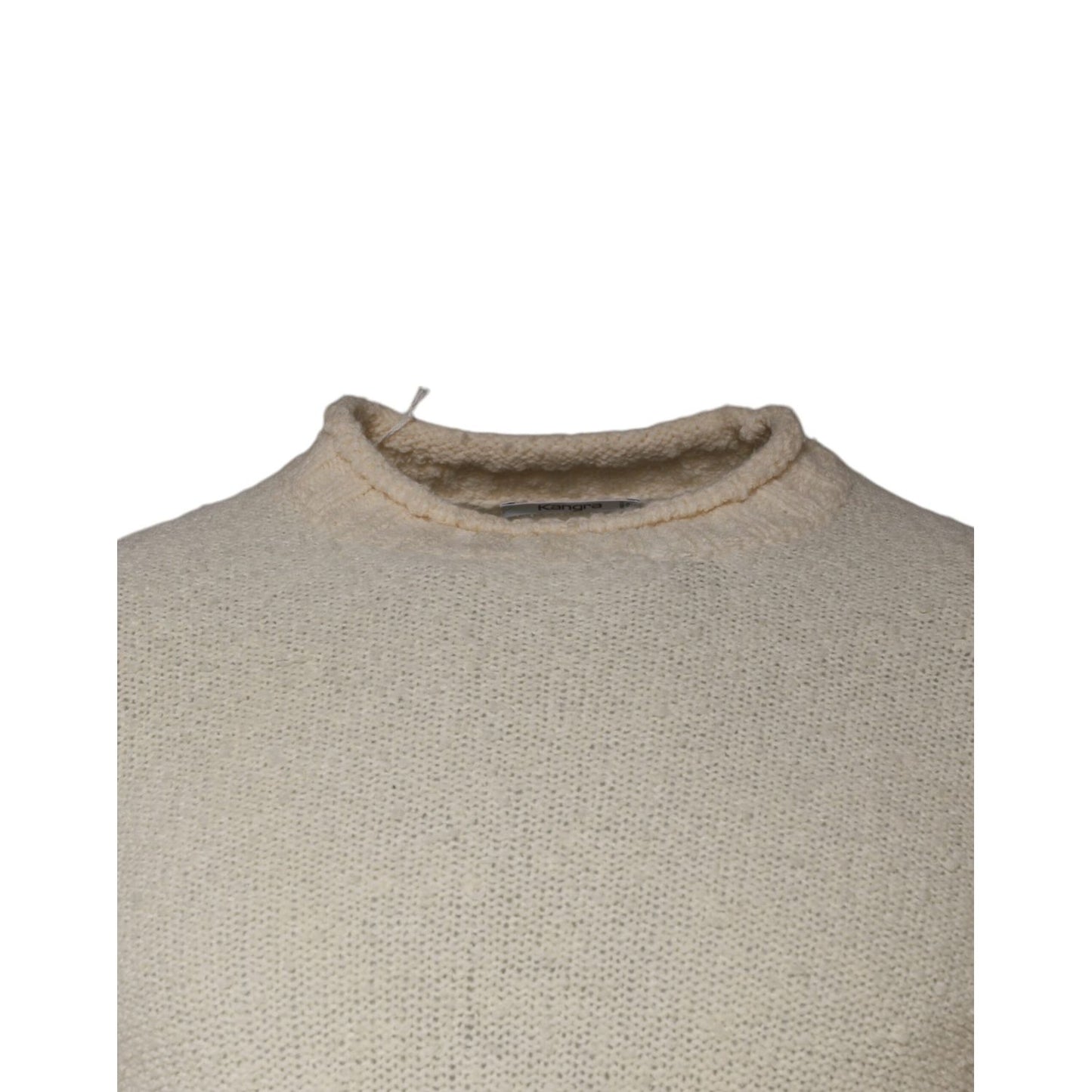 KANGRA Beige Wool Knit Long Sleeve Round Neck Pullover Sweater