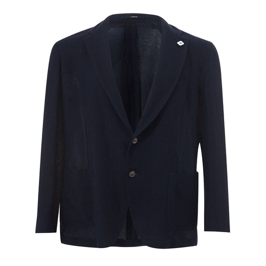 Lardini Blue Cotton Jacket Lardini