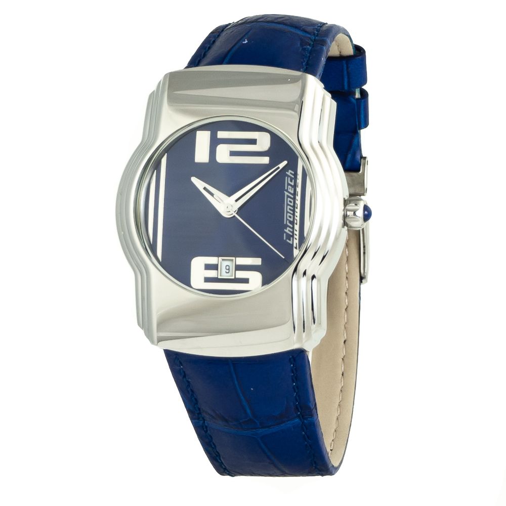 Chronotech Blue Leather Dress Watch