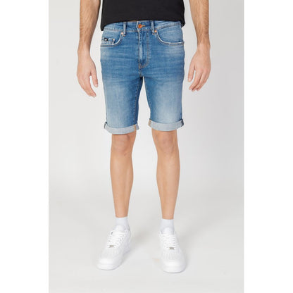 Gas Blue Cotton Bermuda Shorts