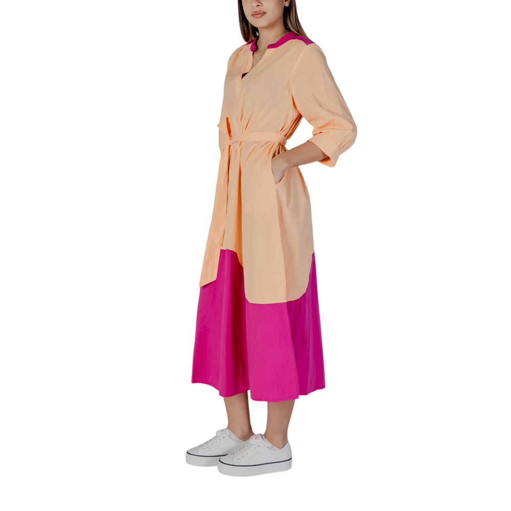 B.Young Orange Cotton Long Dress 1728,34 | XXS,71956299936,B.Young,Clothing,Dresses - Clothing,IT38|XS,Long - Dresses - Clothing,New with tags,Orange,Women