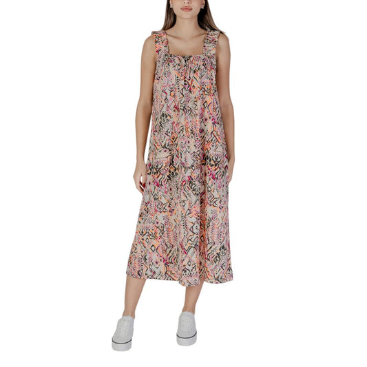 B.Young Multicolor Cotton Long Dress 1728,71956299936,B.Young,Clothing,Dresses - Clothing,IT36|XXS,Long - Dresses - Clothing,Multicolor,New with tags,Women