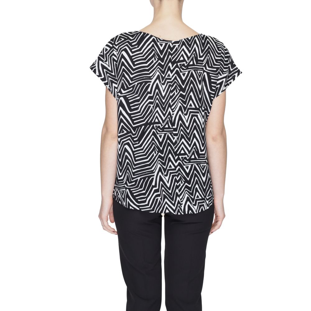 Jacqueline De Yong Black And White Viscose Tops & T-Shirt