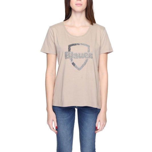Blauer Beige Cotton T-Shirt 1728,71956299936,Beige,Blauer,Clothing,IT42|M,New with tags,T-Shirts - Clothing,T-Shirts - T-Shirts - Clothing,Women