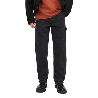 Jack Jones Black Cotton Relaxed Fit Jeans