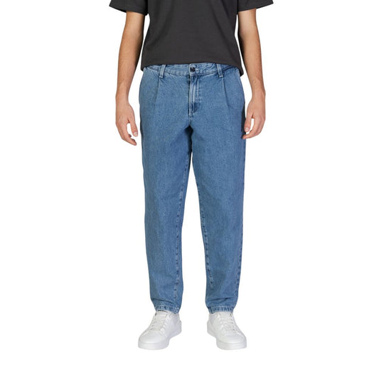 Jack Jones Blue Cotton Relaxed Fit Jeans