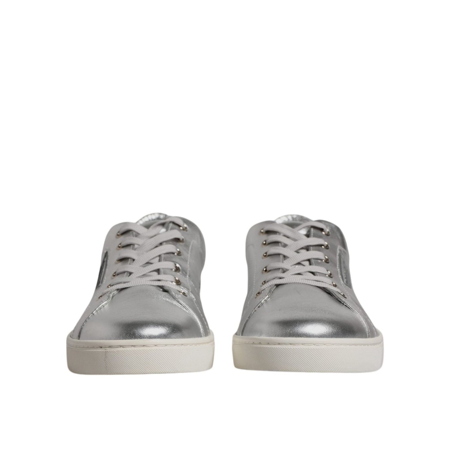 Dolce & Gabbana Silver London Low Top Leather Sneakers Shoes