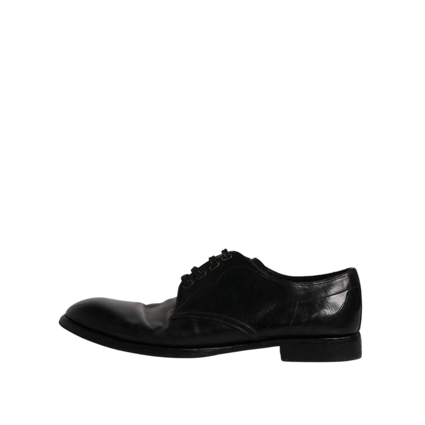 Dolce & Gabbana Black Leather Derby Formal Men Dress Shoes
