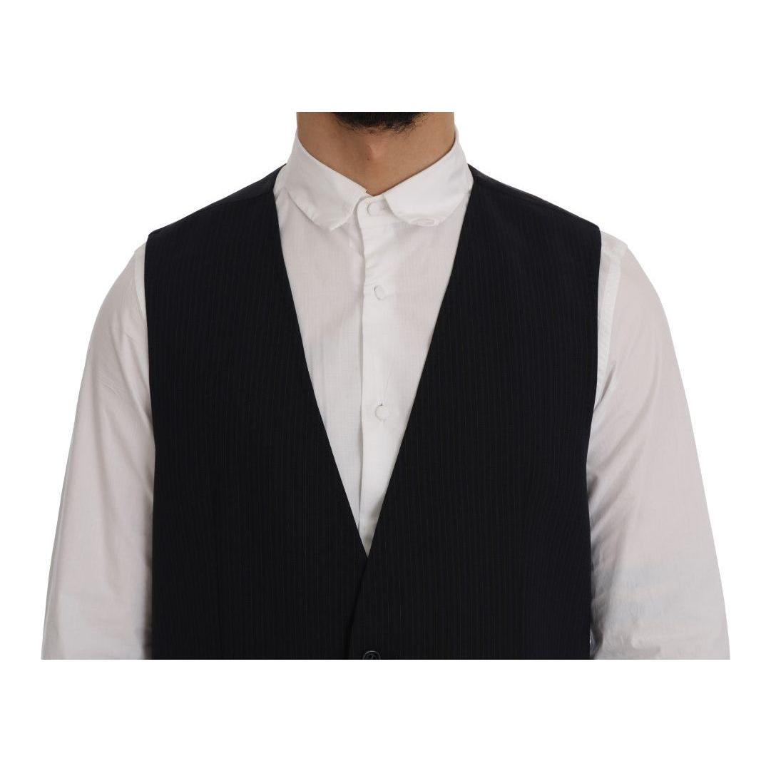 Dolce & Gabbana Sleek Striped Wool Blend Waistcoat Vest Dolce & Gabbana