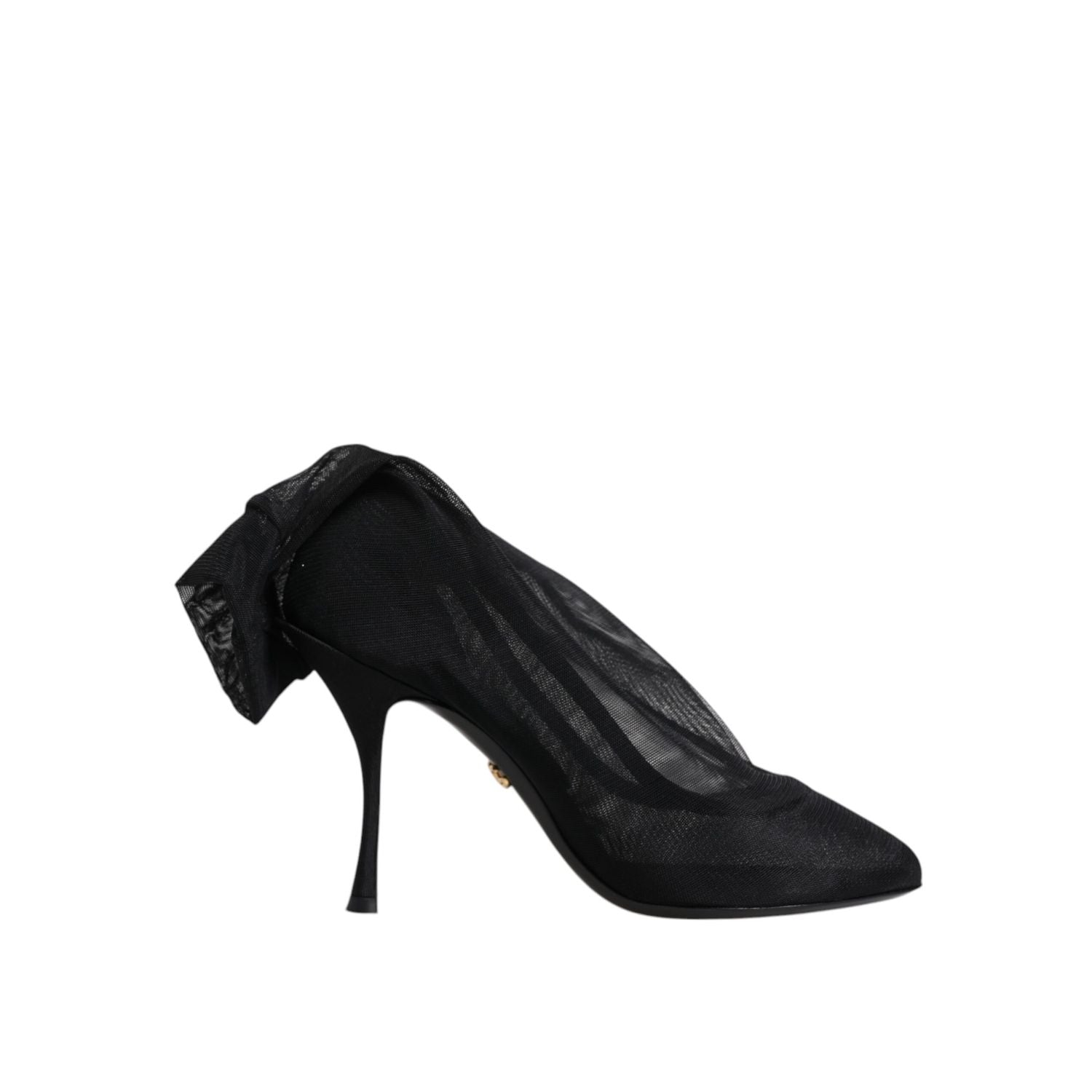 Dolce & Gabbana Black Silk Stretch Mesh Sock Boots Shoes