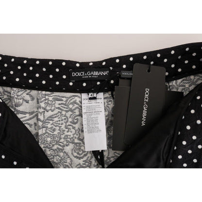 Dolce & Gabbana Black Polka Dot Sicily Crystal Pants