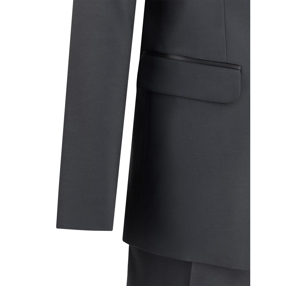 Dsquared² Black Fleece Wool Two-Piece Suit