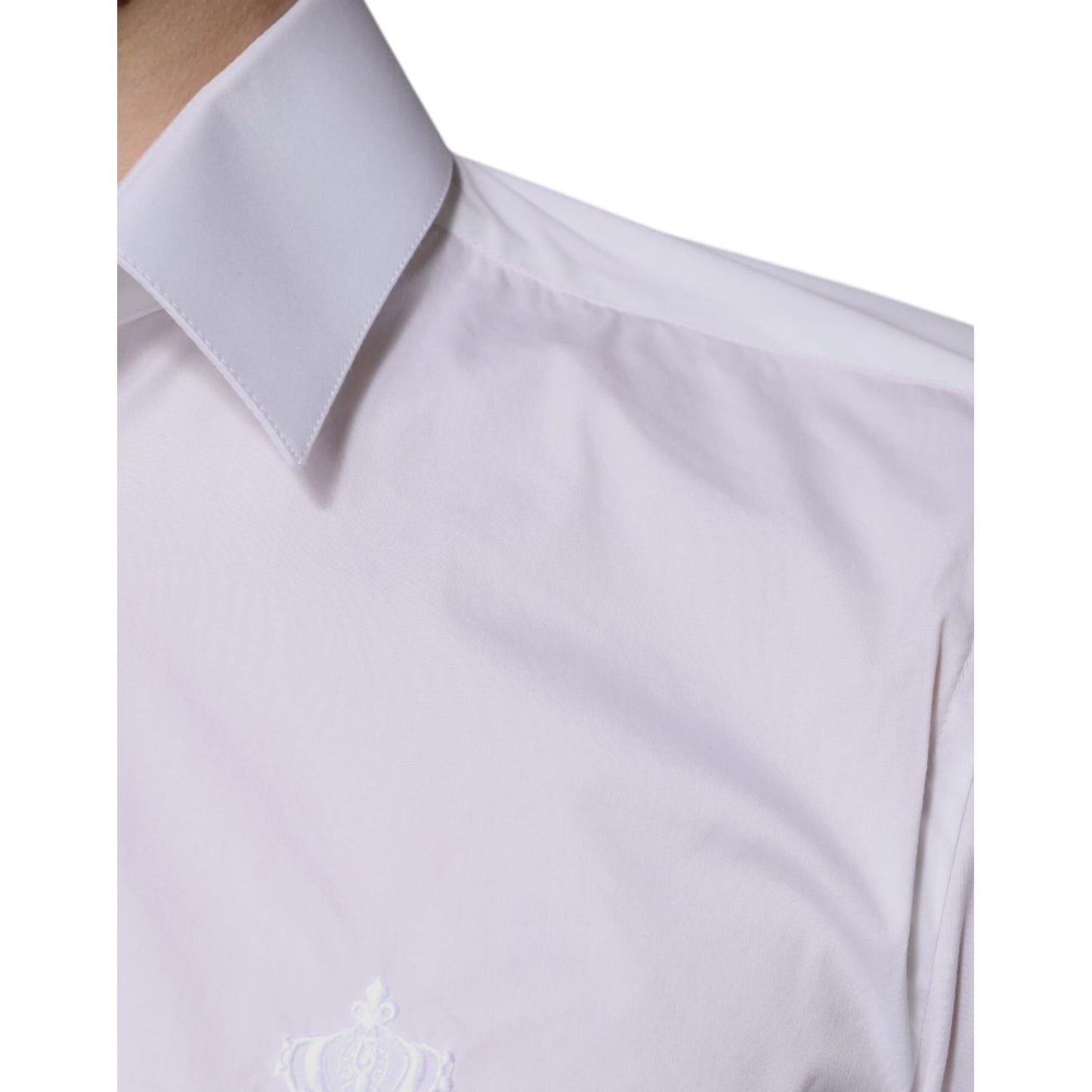 Dolce & Gabbana White Cotton Slim Fit Men MARTINI Dress Shirt