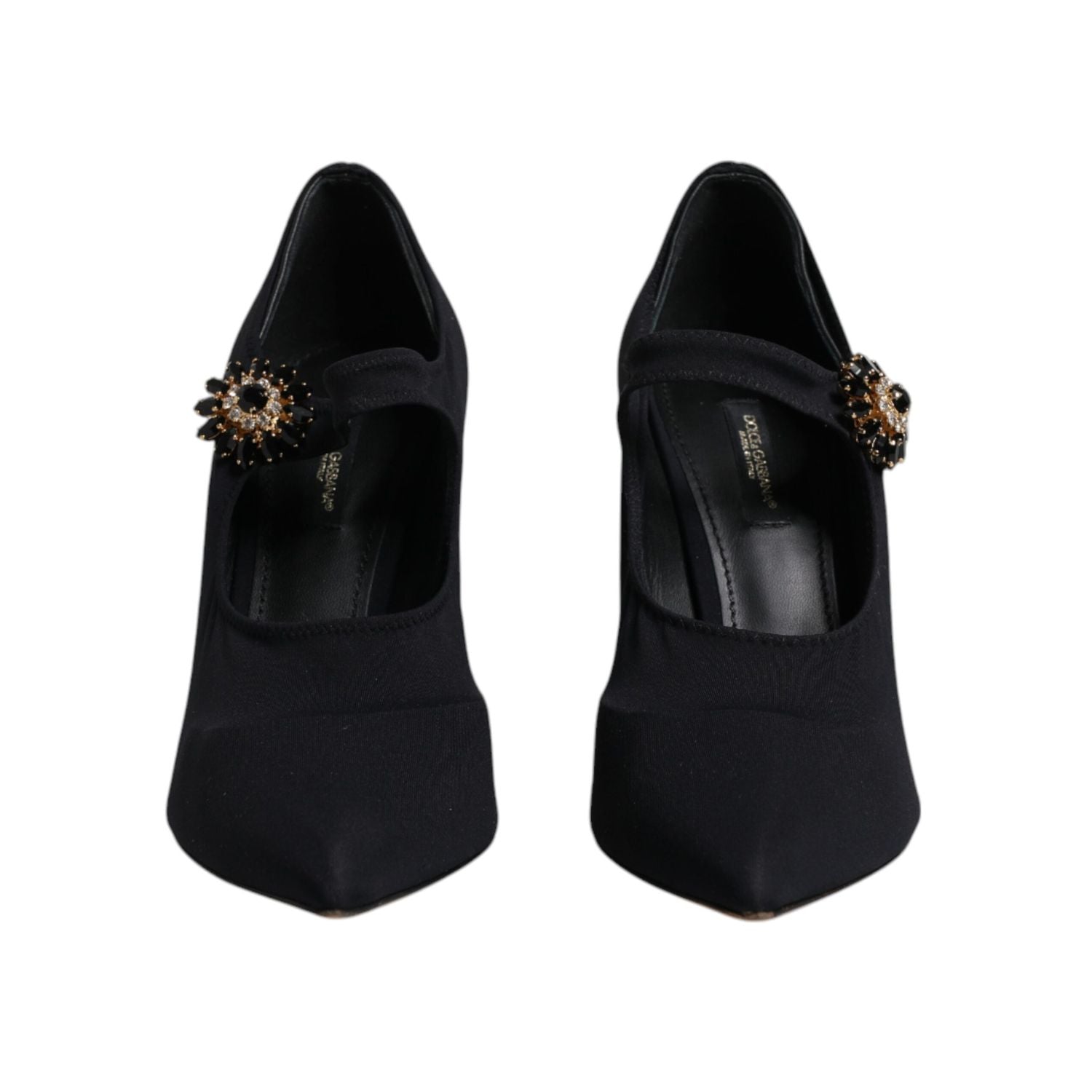 Dolce & Gabbana Black Mary Jane Stretch Crystal Pumps Shoes