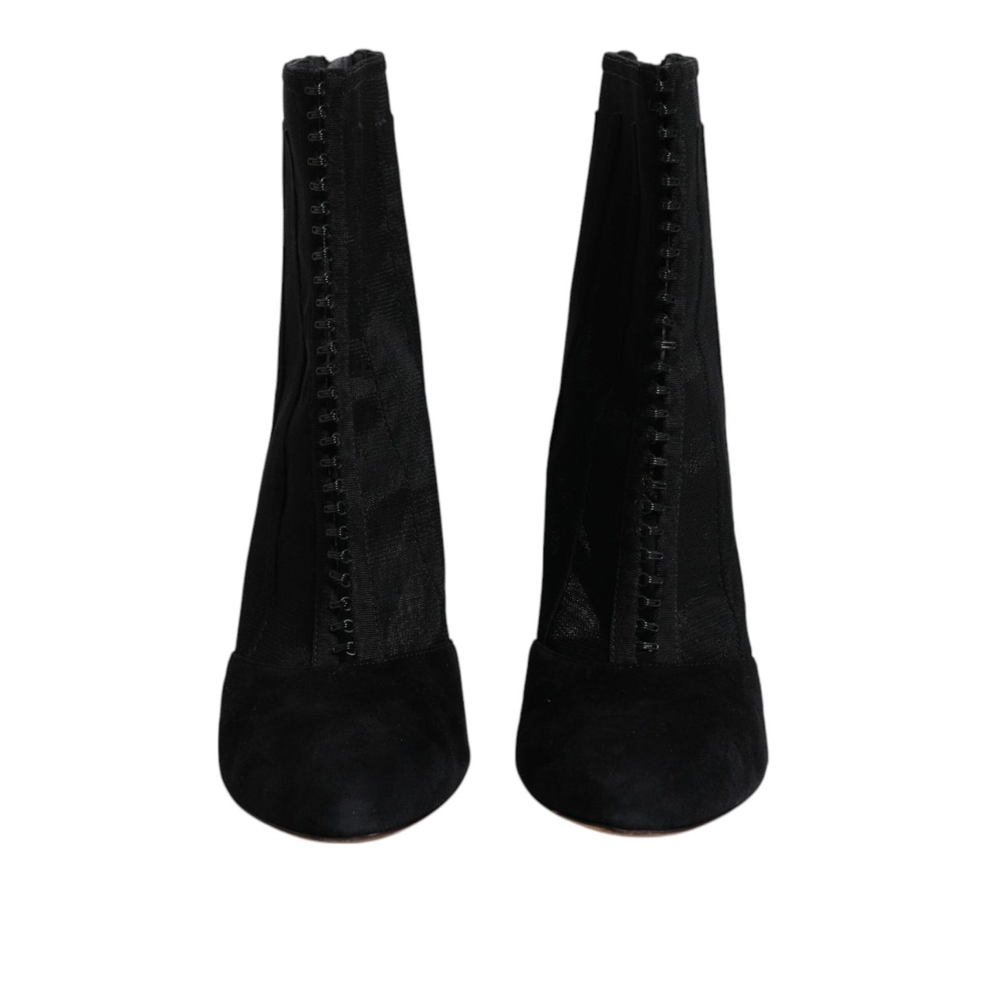 Dolce & Gabbana Black Mesh Stiletto Heels Ankle Boots Shoes