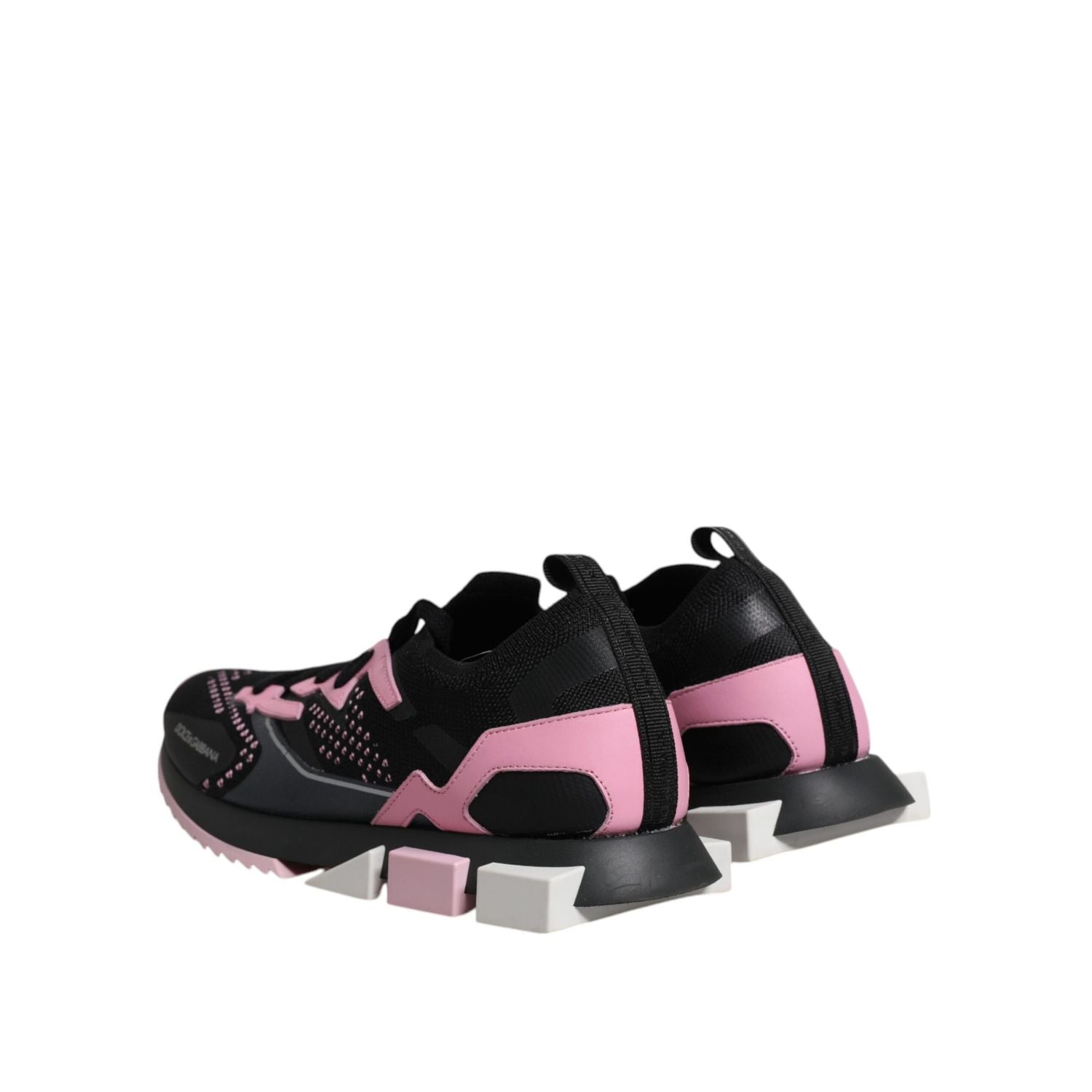 Dolce & Gabbana Black Pink SORRENTO Sport Stretch Sneakers Shoes