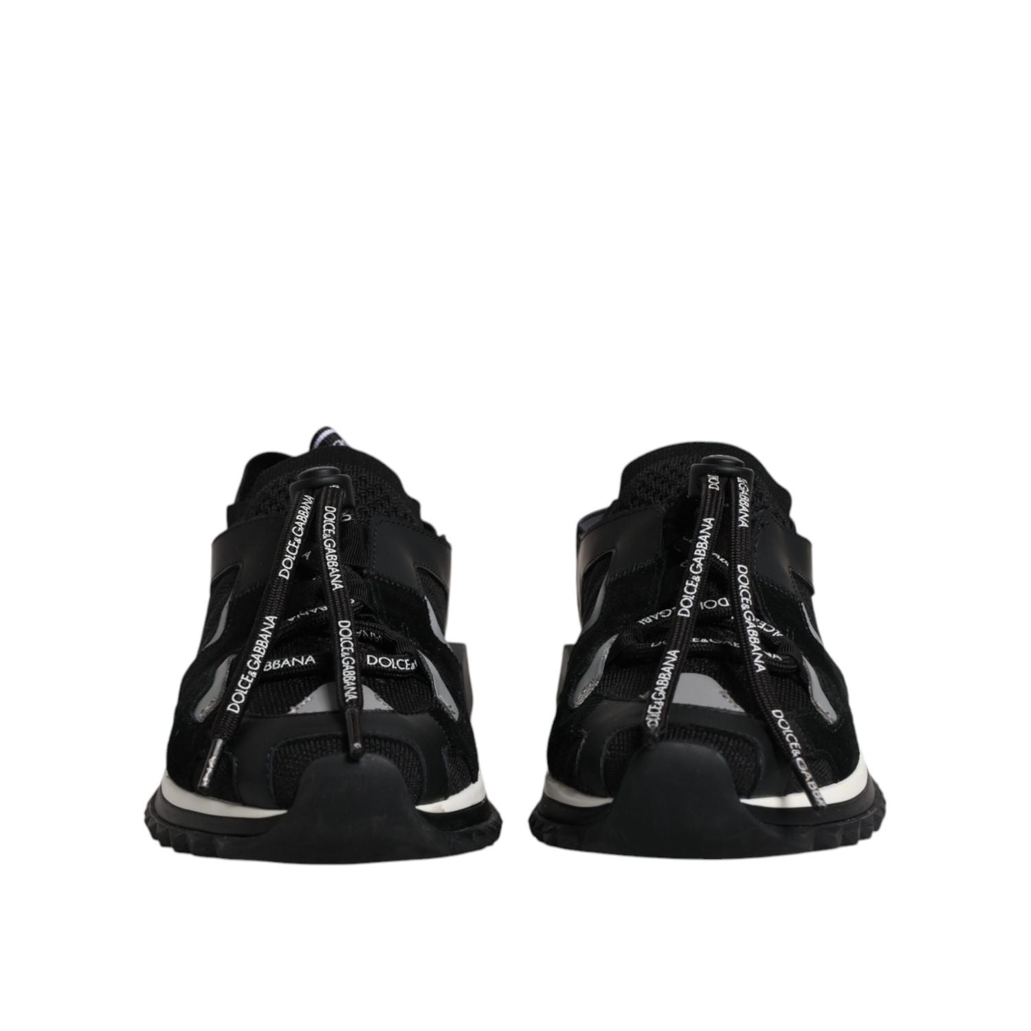 Dolce & Gabbana Black White Logo Sorrento Sneakers Shoes