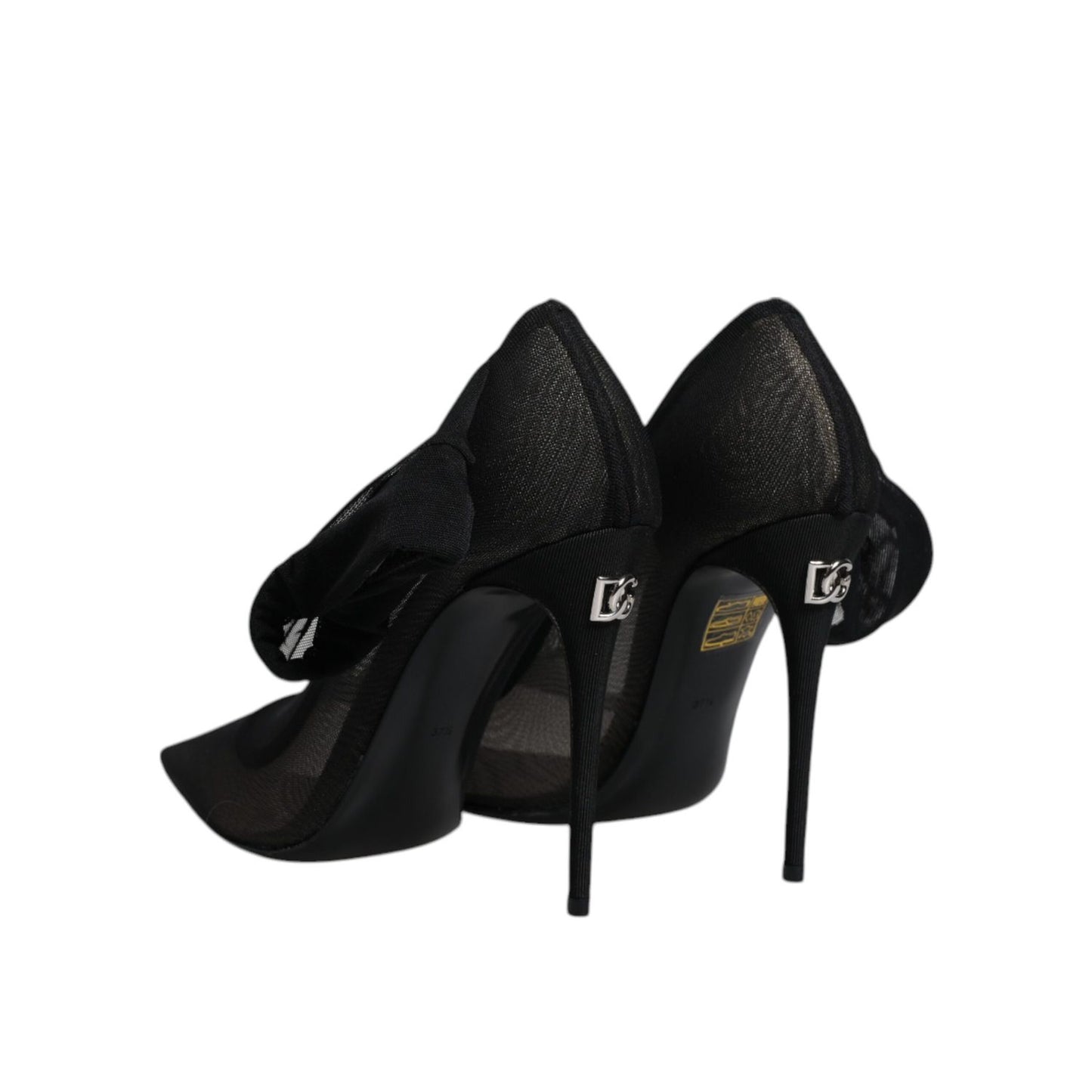 Dolce & Gabbana Black Viscose Mesh Sock Style Boots Shoes