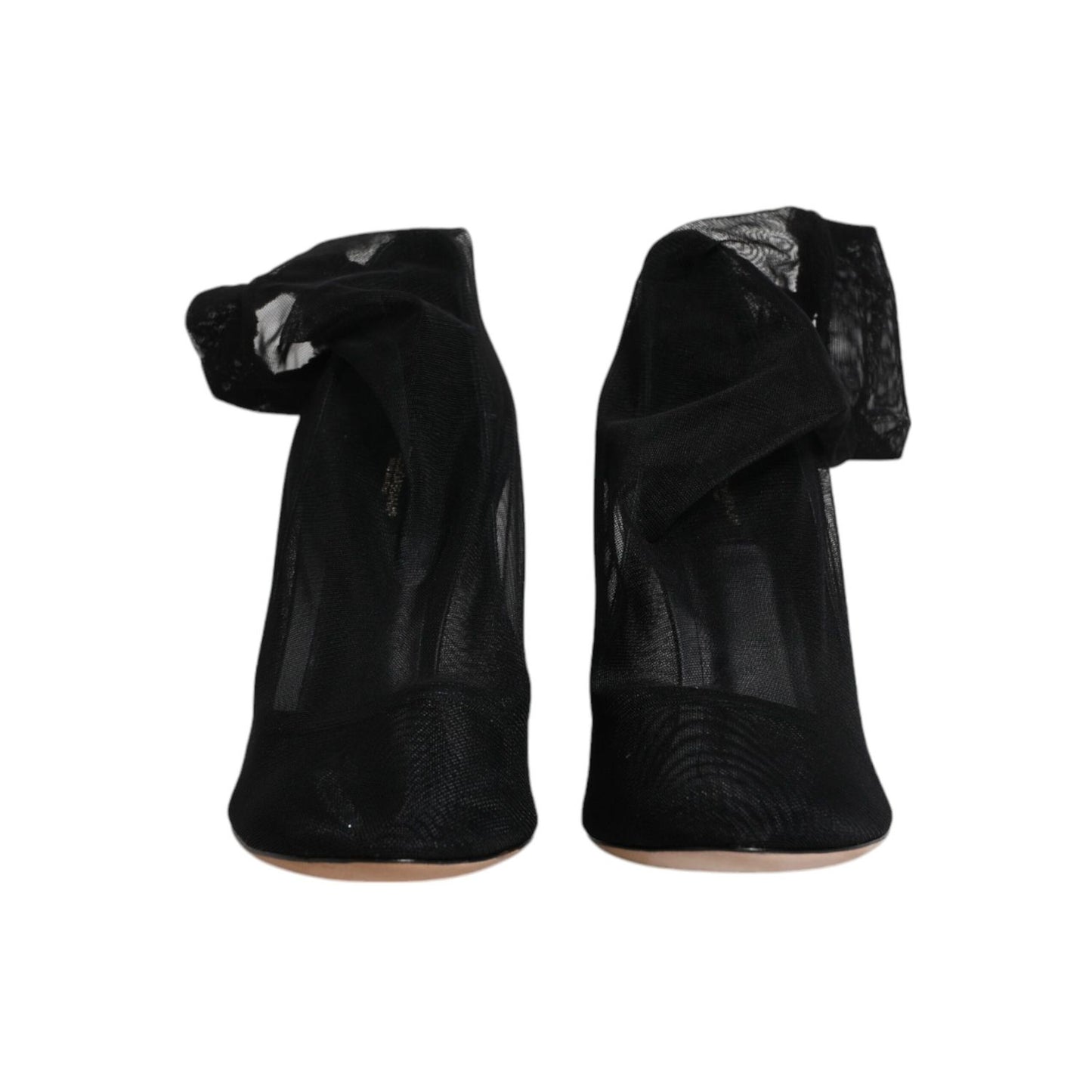 Dolce & Gabbana Black Nylon Mesh Sock Style Boots Shoes