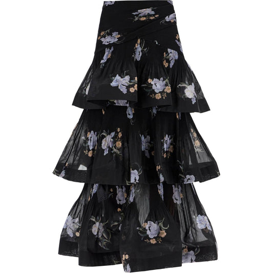 Zimmermann pleated ruffle skirt with floral print Skirts Zimmermann