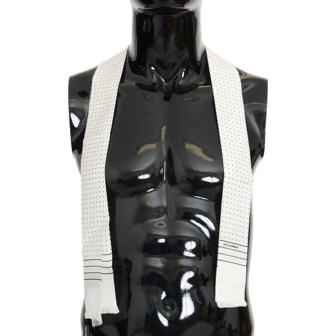 وشاح رجالي أنيق من الحرير المنقط من دولتشي آند غابانا