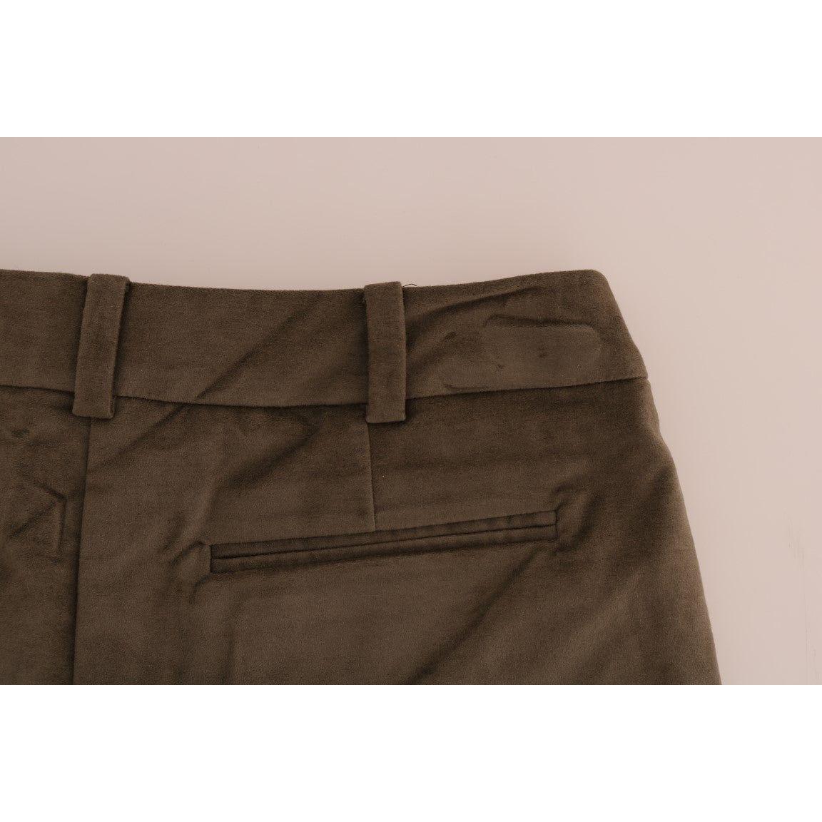 Ermanno Scervino Brown Velvet Bermuda Shorts