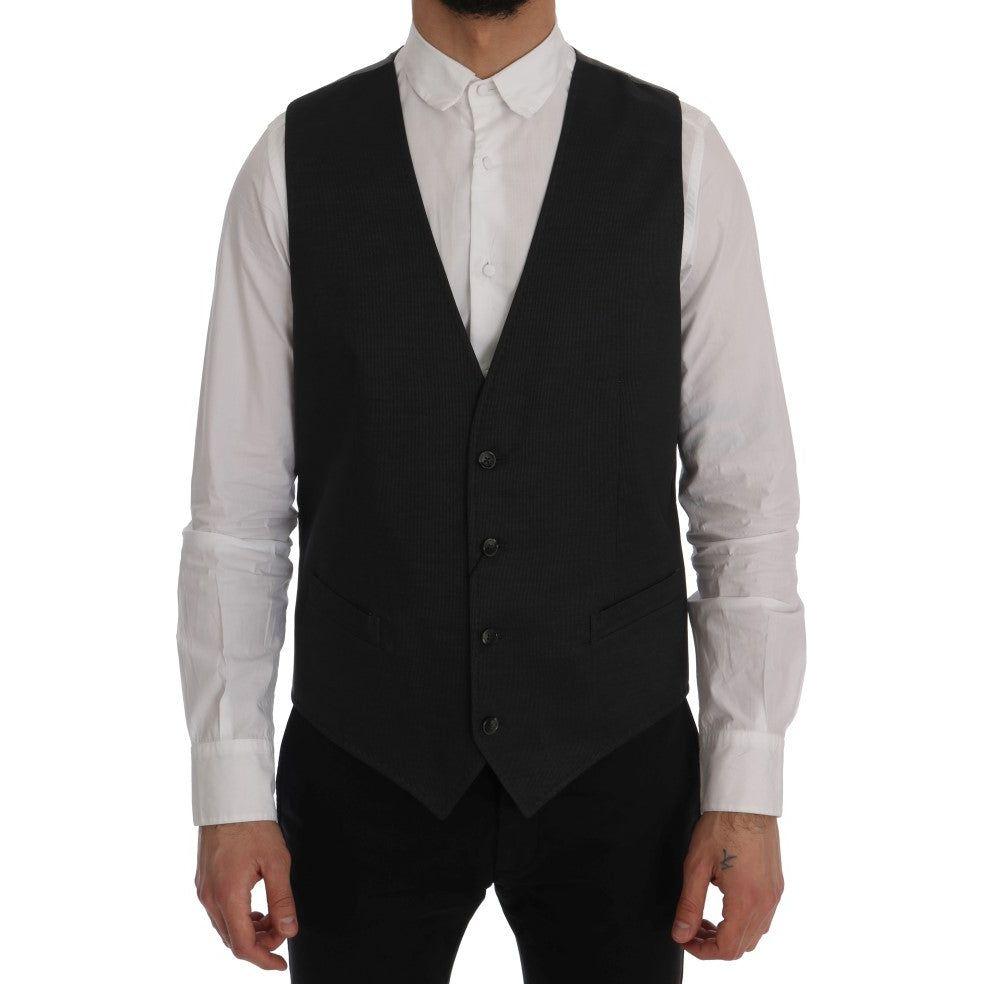 Dolce & Gabbana Gray STAFF Cotton Rayon Vest