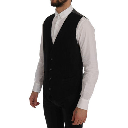 Dolce & Gabbana Black STAFF Cotton Rayon Vest
