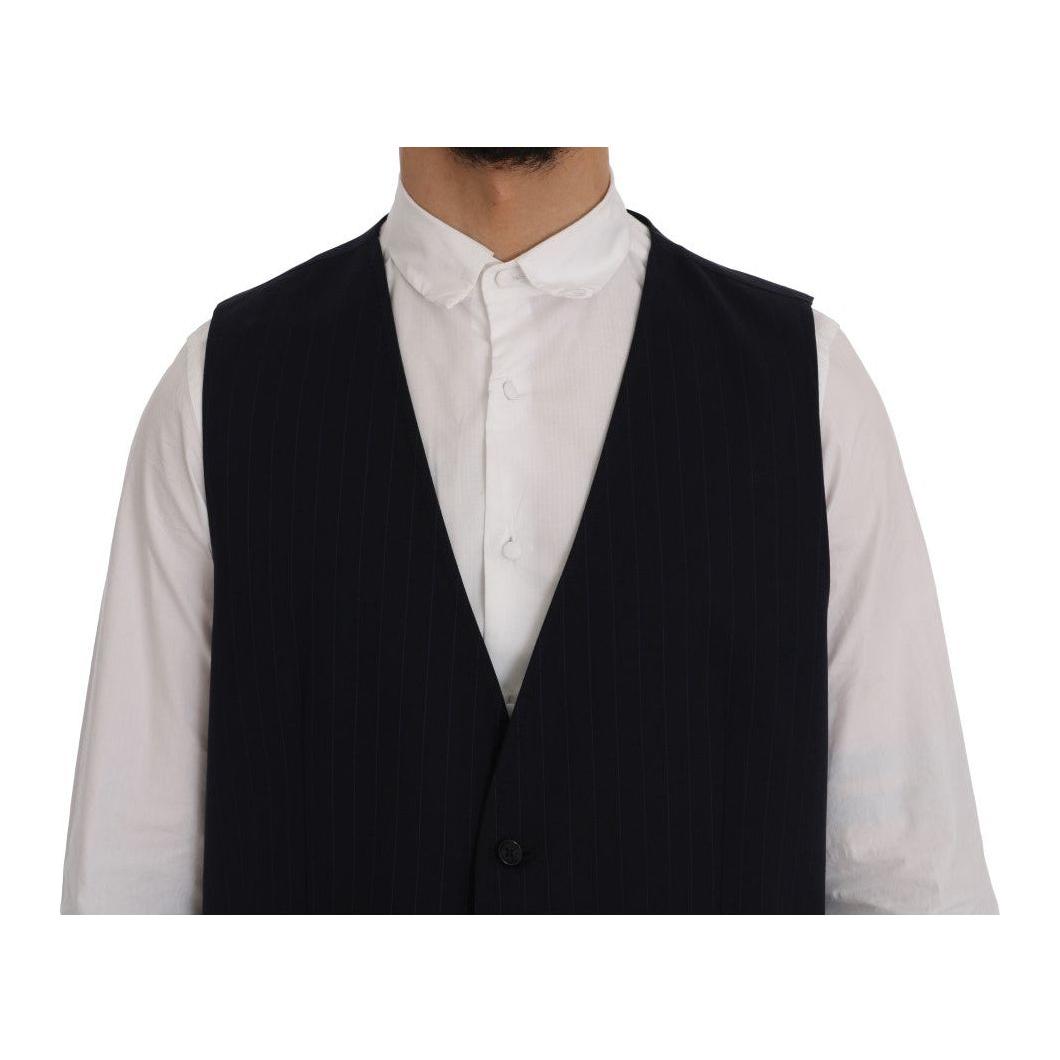 Dolce & Gabbana Elegant Striped Wool Blend Waistcoat Vest Dolce & Gabbana