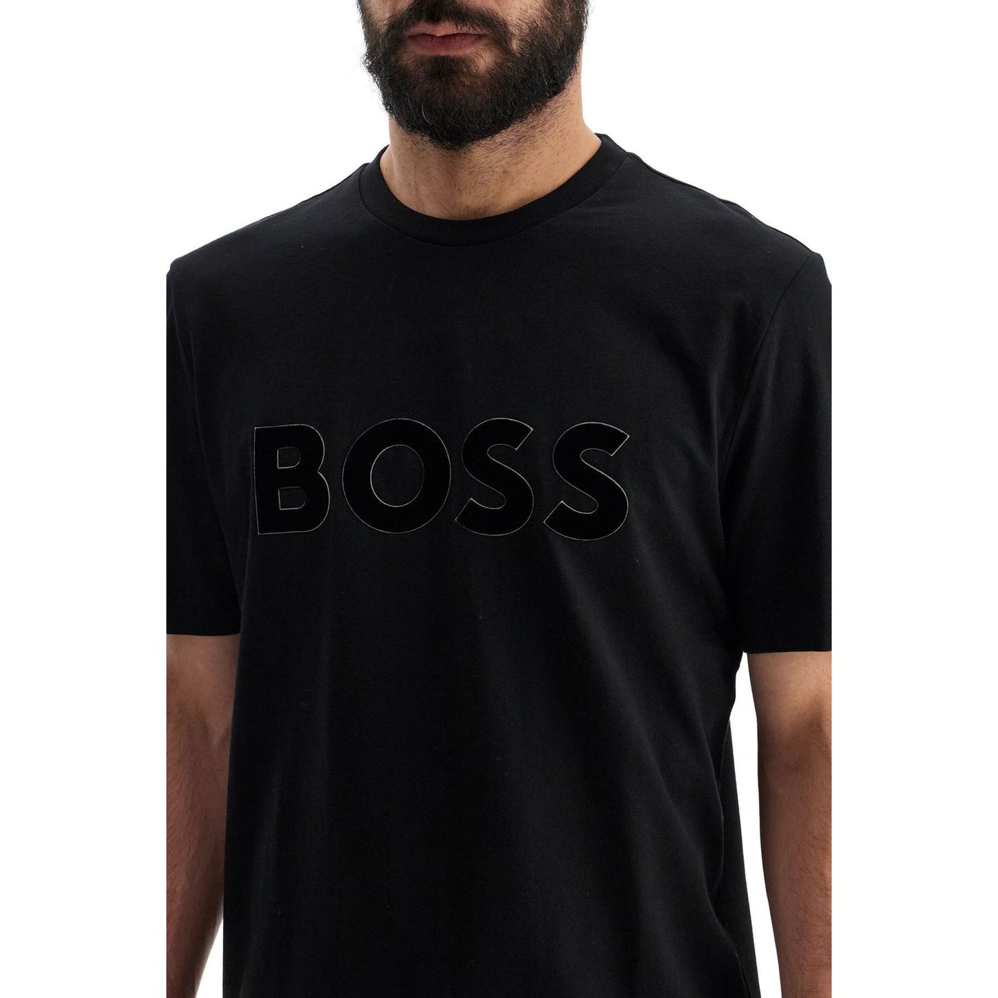 Boss flocked logo t-shirt with Topwear Boss