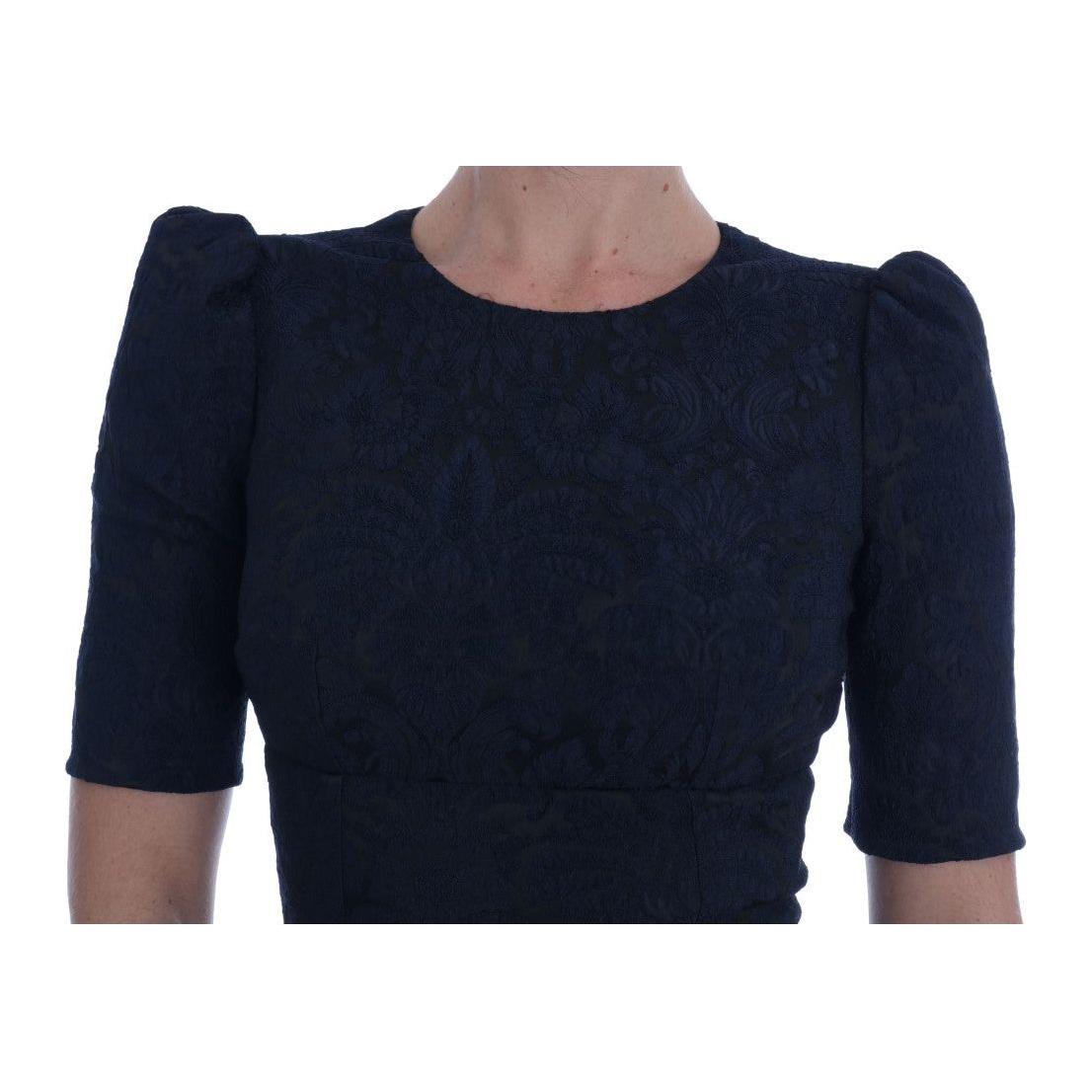 花卉锦缎迷你喇叭连衣裙