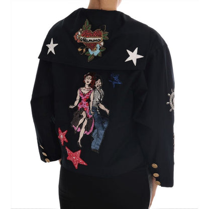 Dolce & Gabbana Blue Crystal MAMMA Sicily Jacket