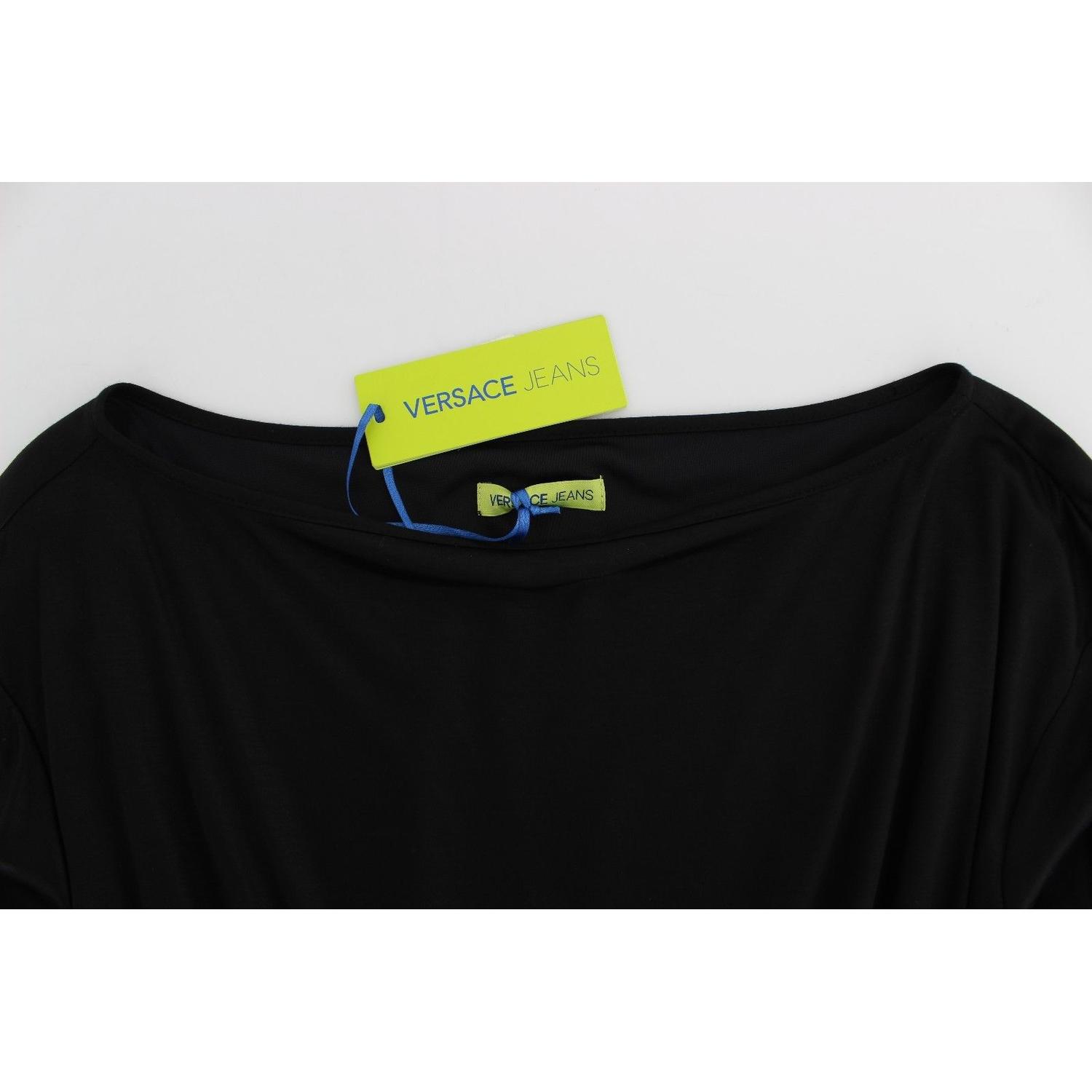 فستان فيرساتشي جينز الأنيق المصنوع من مزيج الحرير باللون الأسود