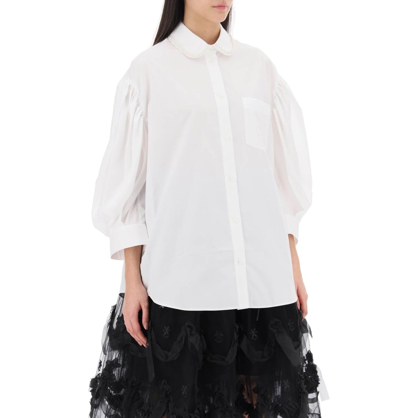 Simone Rocha puff sleeve shirt with embellishment Topwear Simone Rocha