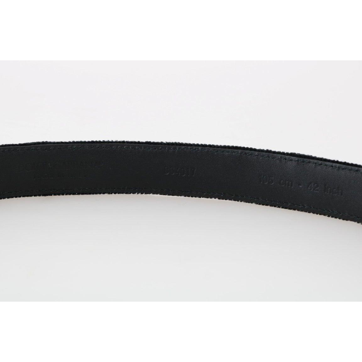 Dolce & Gabbana Elegant Black Cotton-Leather Men's Belt Belt Dolce & Gabbana