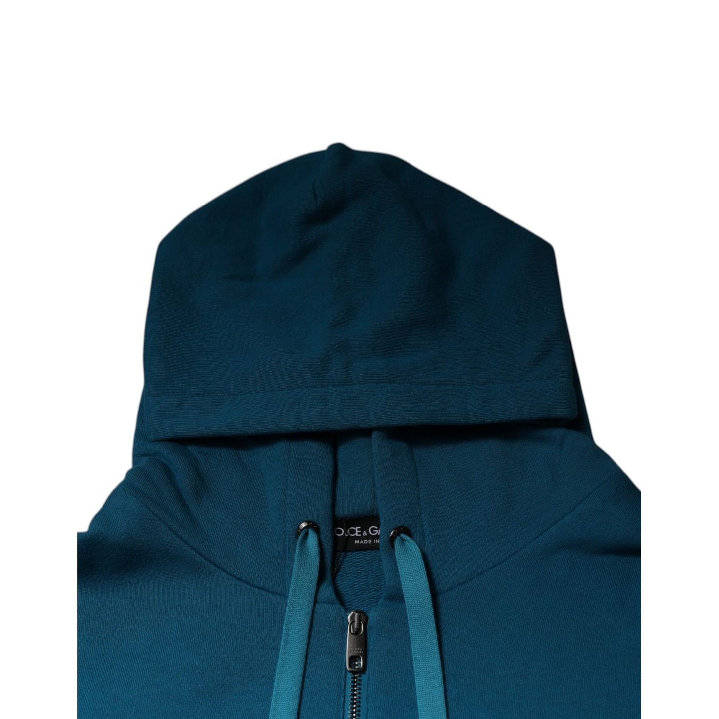Dolce & Gabbana Blue Logo Cotton Hooded Sweatshirt Sweater