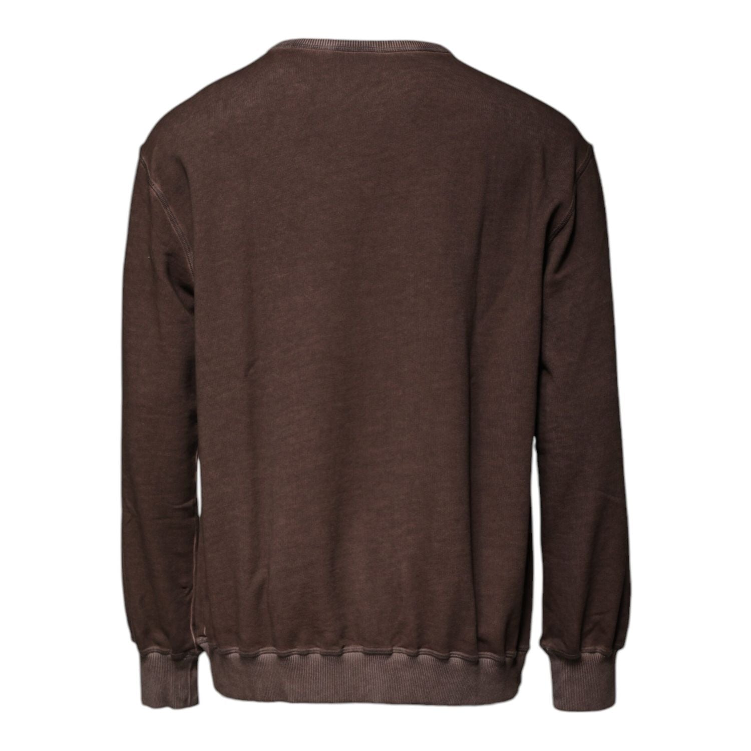 Dolce & Gabbana Brown Logo Print Crew Neck Pullover Sweater