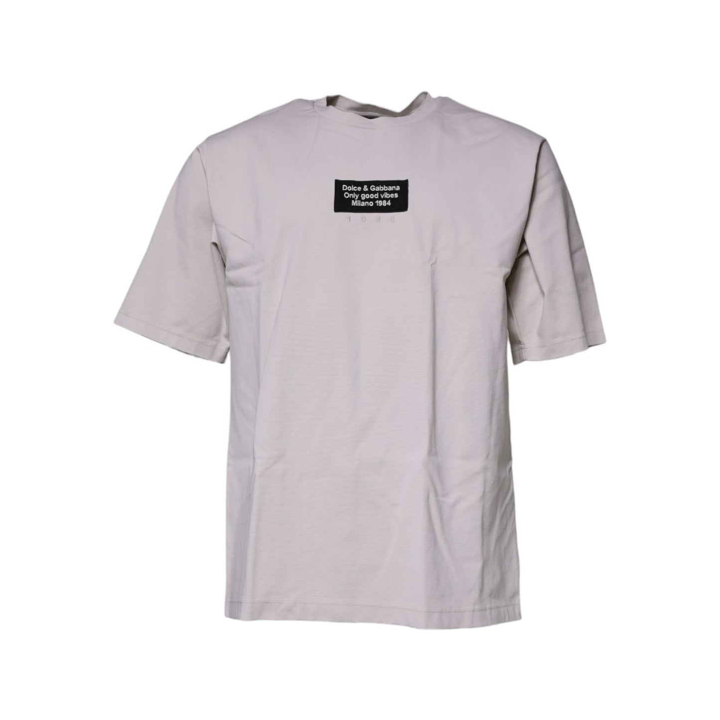 Dolce & Gabbana Beige DG Logo Crew Neck Short Sleeves T-shirt